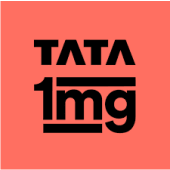 TATA 1mg logo on a red background
