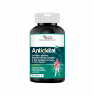 Antioxidant supplement bottle with green label on a white background