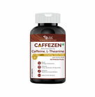 Caffezen supplement bottle with label on a white background