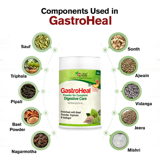 Gastroheal Powder - Advanced Digestive Powder - Isabgol (Psyllium Husk), Bael Powder, Triphala - 200 gm Pack