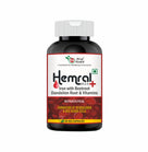 Hemral Plus supplement bottle with red and white label on a white background