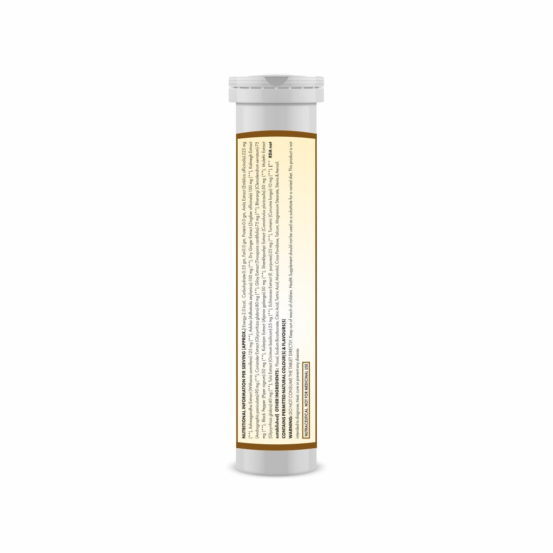 IB kadha tube with a label on a white background