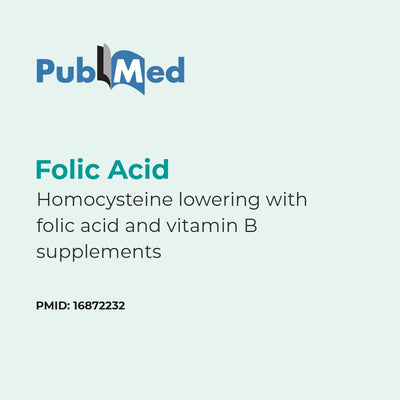 PubMed informational page about folic acid and vitamin B supplements for homocysteine lowering.