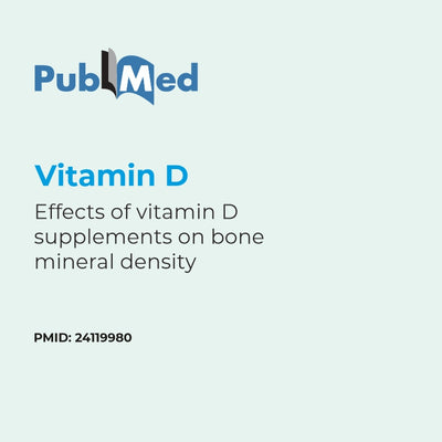 PubMed document cover for vitamin D study on bone mineral density with PMID displayed.