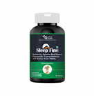 Sleep Fine supplement bottle with green label on a white background