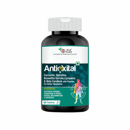 Antioxidant supplement bottle with green label on a white background