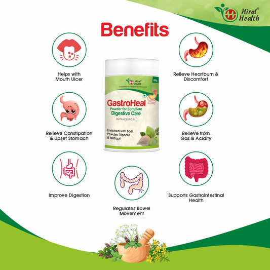 Gastroheal Powder - Advanced Digestive Powder - Isabgol (Psyllium Husk), Bael Powder, Triphala - 200 gm Pack