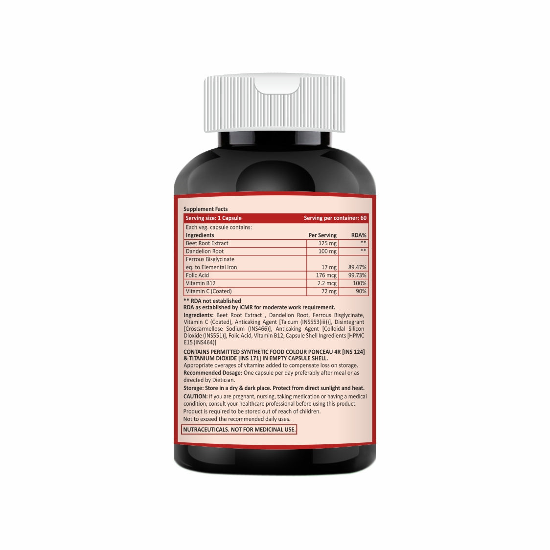 hemral plus supplement bottle with label on a white background